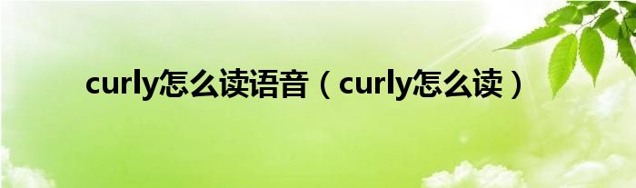 curly怎么读语音（curly怎么读）