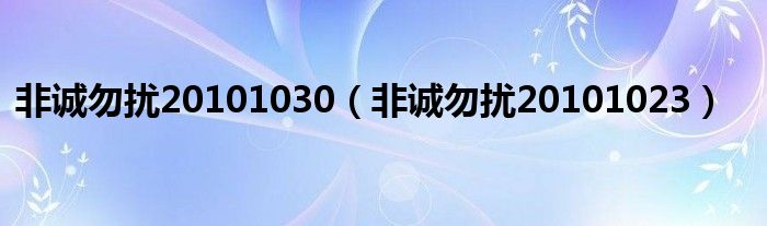 非诚勿扰20101030（非诚勿扰20101023）