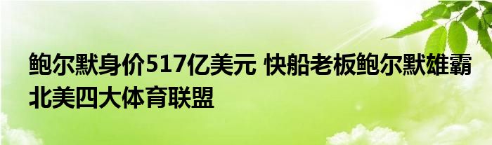 鲍尔默身价517亿美元 快船老板鲍尔默雄霸北美四大体育联盟